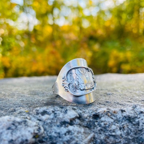 Unisex Hand Made Spoon Ring Size 11-Sterling Silver * - Picture 3 of 4